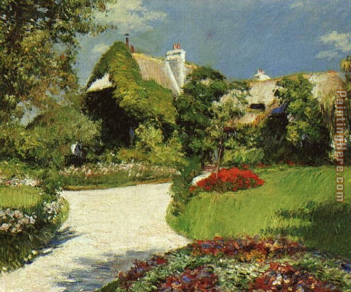 Thatched Cottage at Trouville painting - Gustave Caillebotte Thatched Cottage at Trouville art painting